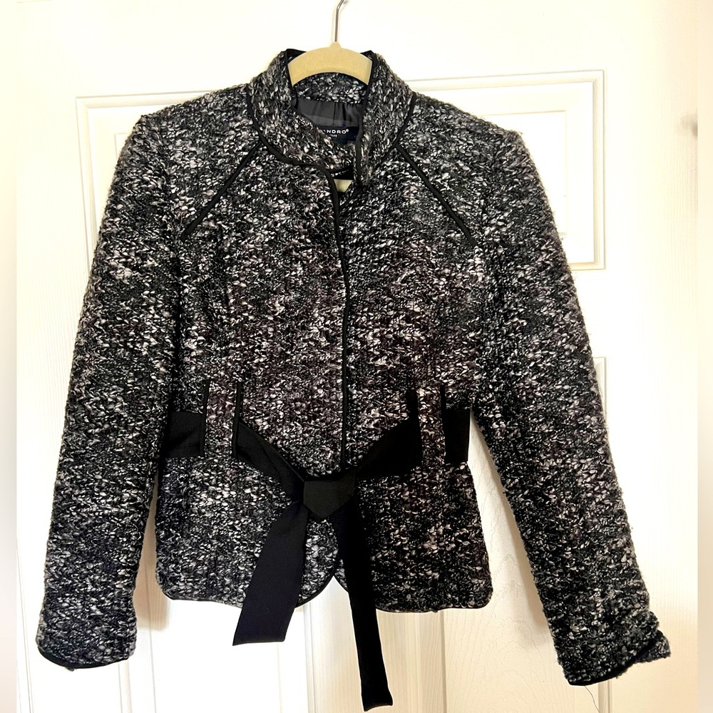 Sandro Tweed Petite Button Ribbon Jacket-Medium